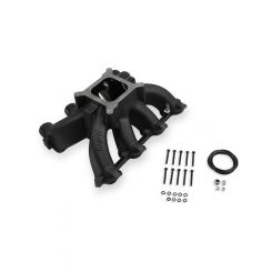 Holley Intake Manifold LS Split Design Carbureted Single Plane Black