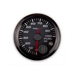 Holley Gauge Fuel Pressure,EFI Sys Analog 0-100 psi 2 1/16" Black Elec
