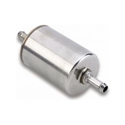 Holley Fuel Filter, Inline Mount, Steel, 3/8" Hose Barb Inlet, Outlet