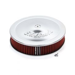 Edelbrock Air Cleaner Pro-Flo Round Dropped Base Chrome Top Logo 14" Dia