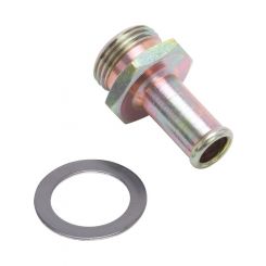 Edelbrock Fitting Adapter Straight 3/8 in Hose Barb to 5/8-20 in Male Th