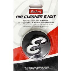 Edelbrock Air Cleaner Nut 2.125" Diameter Aluminum Black Silver script E