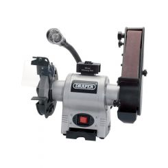 Draper Tools 150mm Bench Grinder With Sanding Belt And Worklight 370W