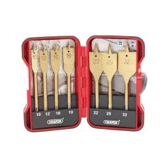 Draper Tools Titanium Nitride Coated Flat Wood Bit Set 7 Piece
