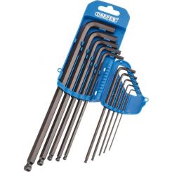 Draper Tools Extra Long Imperial HEX & Ball End HEX Key Set 10Pcs
