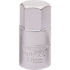 Draper Tools 17mm Hexagon 3/8 Square Drive Drain Plug Key