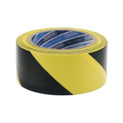 Draper Tools 33M X 50mm Black And Yellow Adhesive Hazard Tape Roll