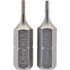 Draper Tools 1.5mm 1/4 Hex. Hexagonal Insert Bit 25mm Long X 2