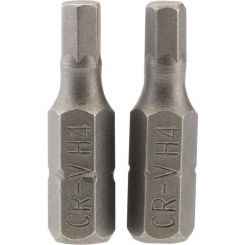 Draper Tools 4mm 1/4 Hex. Hexagonal Insert Bit 25mm Long X 2