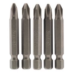 Draper Tools No.2 1/4 Hex. Cross Slot Insert Bit 50mm Long X 5