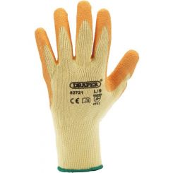 Draper Tools Orange Heavy Duty Latex Coated Work Gloves - Large