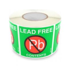 Botron Lead Free Attention Labels 2"x2", 500 Roll