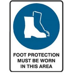 Brady Mandatory Sign - Foot Protection Must Be Worn" This Area