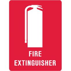 Brady Fire Equipment Sign Fire Extinguisher H450mm x W300mm White/Red