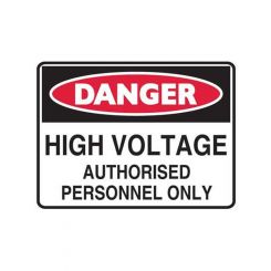 Brady Danger High Voltage Authorised Personnel Only H450mmxW600mm Metal