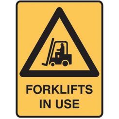 Brady Warning Sign - Forklifts" Use, H300mm x W225mm Polypropylene,