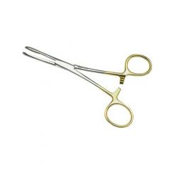 D-Tech Stainless Steel Coated Mini Pinch-Off Hemostat Pliers Curved 140