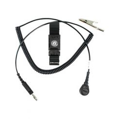 Desco 0 Trustat ERGOclean Wrist Strap w/ 4MM Snap, Black, 6' Coil Cord
