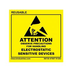 Desco 0 RS-471 Attention Label, 51mm x 51mm Reusable, 500/RL