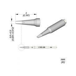 JBC 0.6x0.3mm Chisel Nano Cartridge Tip