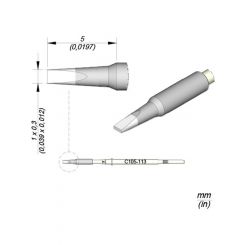 JBC 1.0x0.3mm Chisel Nano Cartridge Tip