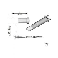 JBC Cartridge Chisel 1.8x0.5