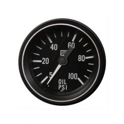 Stewart Warner Gauge Oil Pressure 5-100 PSI 2-1/16" Mechanical Black