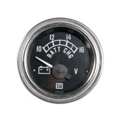 Stewart Warner Gauge Voltmeter 10-16V 2-1/16" Analog Electrical Black