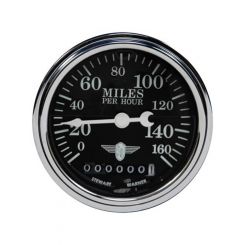 Stewart Warner Speedometer Wings 0-160 Mph 3-3/8" Electrical Black