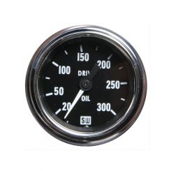 Stewart Warner Gauge Marine Drive Oil Press 20-300 PSI. 2-1/16" Black