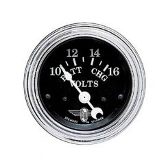 Stewart Warner Gauge Black Wings Voltmeter 10-16V 2-1/16" Elec Black