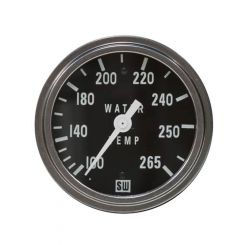 Stewart Warner Gauge Water Temp 110-265° F 2-5/8" Mechanical Black