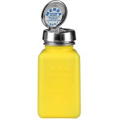 Menda durAstatic Dissipative Yellow HDPE Bottle w/ PureTouch Pump 180mL