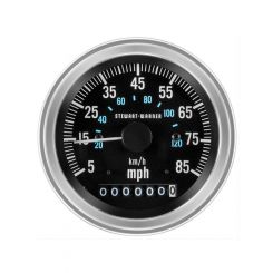 Stewart Warner Speed Elec Dlx 5-85Mph 3-3/8" ODO Program Dual Scale