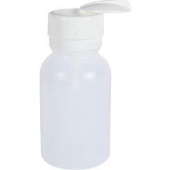 Menda - Round White HDPE Alcohol Bottle with Lasting-Touch Pump, 240mL
