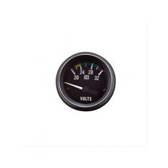 Stewart Warner Gauge HD Series Voltmeter 20-32V 2-1/16" Dia Elec Black