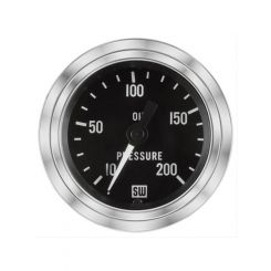 Stewart Warner Gauge Oil Pressure 10-200 PSI. 2-1/16" Mechanical Black