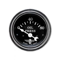 Stewart Warner Gauge Oil Pressure 0-80 PSI 2-1/16" Electrical Black