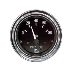 Stewart Warner Gauge Oil Pressure 0-80 PSI 2-1/16" Electrical Black