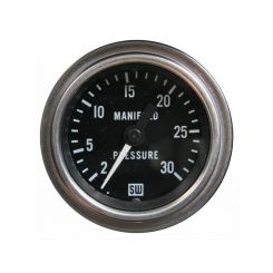 Stewart Warner Gauge Manifold Pressure 2-30 PSI 2-1/16" Mechanical Black