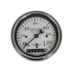 Stewart Warner Speedo Wings 0-120 Mph 3-3/8" Dia White Electrical