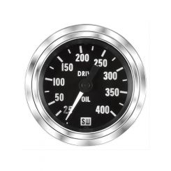 Stewart Warner Gauge Marine Oil Pressure 25-400 PSI. 2-1/16" Mech Black