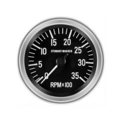 Stewart Warner Tacho Diesel 0-3500 Rpm 3-3/8" Dia .5:1 Mechanical Analog