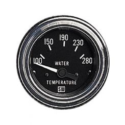 Stewart Warner Gauge Water Temp 100-280° F 2-1/16" Electrical Black