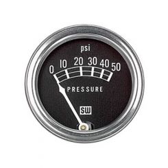 Stewart Warner Gauge Standard Pressure 0-50 PSI. 2-1/16" Mech Black