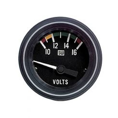 Stewart Warner Gauge Heavy-Duty Voltmeter 10-16V 2-1/16" Electrical Black