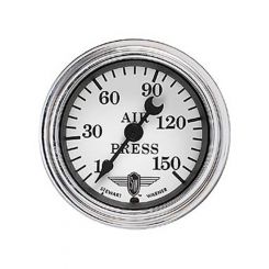 Stewart Warner Gauge Wings Air Pressure 10-150 PSI. 2-1/16" Mech White