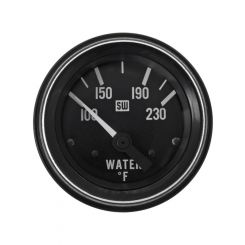 Stewart Warner Gauge HD Water Temp 100-230° F 2-1/16" Dia Black Elec