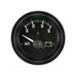 Stewart Warner Gauge HD Plus Voltmeter 10-16V 2-1/16 In Electrical Black