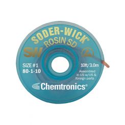 Soder-Wick Rosin Flux Desolder Braid 0.8mm-10ft ()